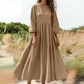 💕Nuovo arrivo: SCONTO DEL 50%👗Abito lungo da donna con scollo a V e pieghe