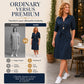 Abito a camicia da donna con maniche a 3/4 e cintura
