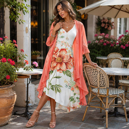 🌺Abito swing dal taglio ampio e fluido in stile indiano
