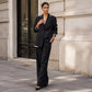 ✨🛍️Completo con blazer e pantaloni a zampa – Linee essenziali e comfort leggero per un look che vi fa sentire sicure di voi stesse per tutta la giornata