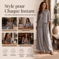 Set composto da camicia a maniche lunghe e pantaloni larghi da donna