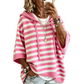 Maglione con cappuccio a righe dal look casual da donna