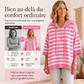 Maglione con cappuccio a righe dal look casual da donna
