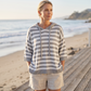Maglione con cappuccio a righe dal look casual da donna