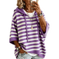 Maglione con cappuccio a righe dal look casual da donna