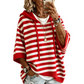 Maglione con cappuccio a righe dal look casual da donna