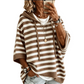 Maglione con cappuccio a righe dal look casual da donna