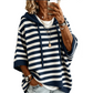 Maglione con cappuccio a righe dal look casual da donna