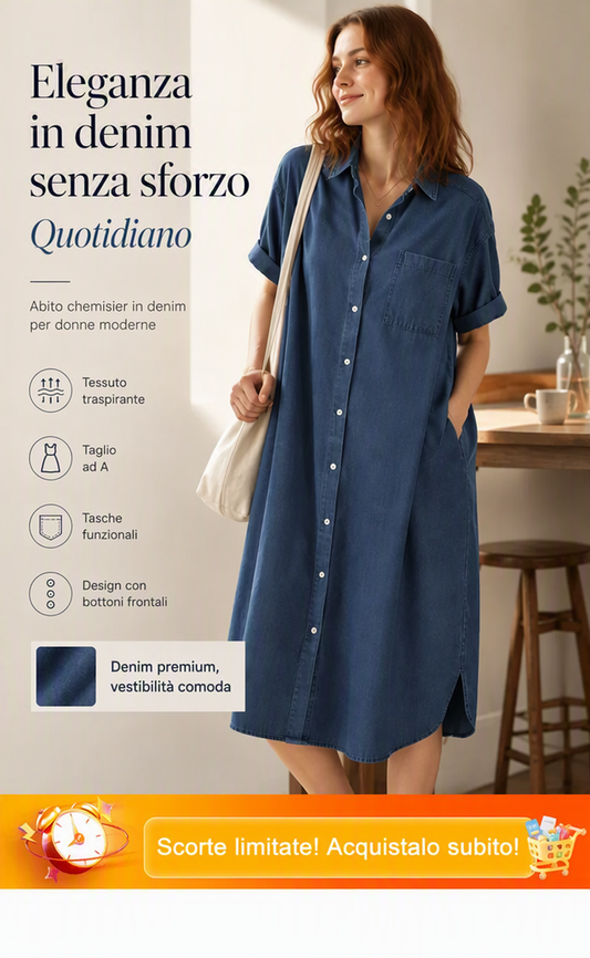 🔥 Il bestseller è tornato! 👗 SALDI ESTIVI – SCONTO DEL 70%! Abito in denim Tencel da donna – Morbido, slanciato e comodo ✨