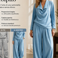 Set da donna composto da top casual con collo a cappuccio e pantaloni a gamba larga