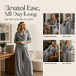 Women's Casual Cowl Neck Top and Wide-Leg Pants Set