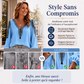 Maglia da donna con scollo a V e maniche lunghe con stampa 3D