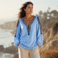 Maglia da donna con scollo a V e maniche lunghe con stampa 3D