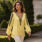Maglia da donna con scollo a V e maniche lunghe con stampa 3D