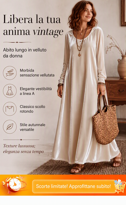 Elegante maxiabito da donna con maniche lunghe