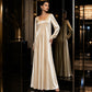 Elegante maxiabito da donna con maniche lunghe