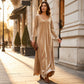 Elegante maxiabito da donna con maniche lunghe