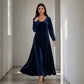 Elegante maxiabito da donna con maniche lunghe