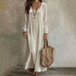 Elegante maxiabito da donna con maniche lunghe
