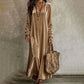 Elegante maxiabito da donna con maniche lunghe