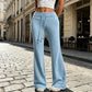 Pantaloni a vita alta da donna in stile a zampa d'elefante