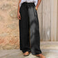 Pantaloni casual a gamba larga con cordoncino da donna