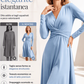Elegante abito midi da donna con scollo a V