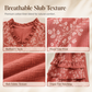 Top vintage da donna con motivo floreale e scollo a V con volant
