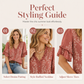 Top vintage da donna con motivo floreale e scollo a V con volant