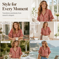 Top vintage da donna con motivo floreale e scollo a V con volant
