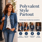 Giacca in denim con volant e doppia abbottonatura da donna