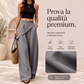 Pantaloni da donna con avvolgimento irregolare e gambe larghe