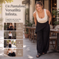 Pantaloni da donna con avvolgimento irregolare e gambe larghe