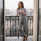 Pantaloni da donna con avvolgimento irregolare e gambe larghe