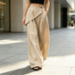 Pantaloni da donna con avvolgimento irregolare e gambe larghe