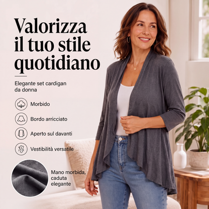 Must-have🌸 Cardigan da donna con maniche a 3/4 e apertura anteriore