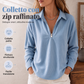 🌸Offerta Scontata del 50%💖 Top con cerniera dalla texture morbida
