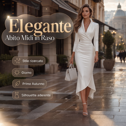 Abito midi in raso elegante da donna