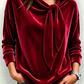 🌸Offerta Speciale -50% DI SCONTO!✨ Top di velluto da donna autunnale con scollo a fiocco e maniche lunghe