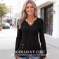 Top in maglia da donna con scollo a V e orlo asimmetrico