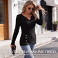 Top in maglia da donna con scollo a V e orlo asimmetrico