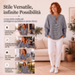 🌸 Top a maniche lunghe a righe con cerniera – Tessuto leggero, taglio comodo e versatile da abbinare – Ideale per la stagione di transizione e i momenti di relax, spedizione gratuita