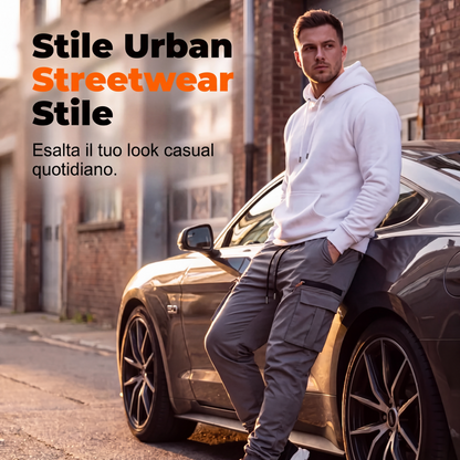 Pantaloni jogger cargo casual da uomo con tasche multiple