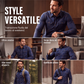 Camicia casual a quadri a maniche lunghe da uomo