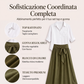 Completo da donna con camicia elegante e gonna con cintura