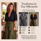 Completo da donna con camicia elegante e gonna con cintura