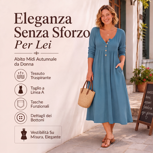 📢📢Sconto del 50%!!!🎉✨Abito plissettato da donna con scollo a V e bottoni