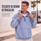 Giacca di jeans casual da uomo con mezza zip