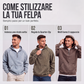 Giacca di jeans casual da uomo con mezza zip