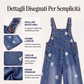 Salopette in jeans Damjeans con motivo floreale e vestibilità comoda